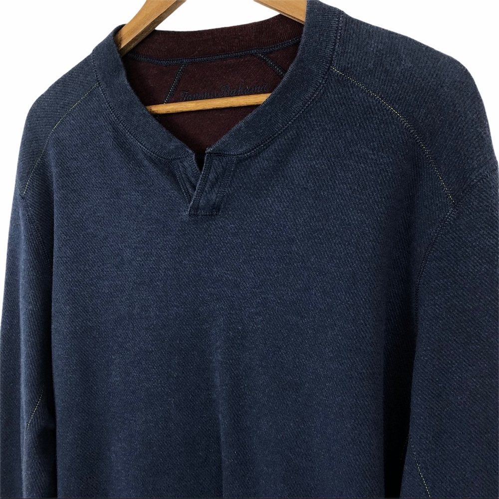 Tommy Bahama Reversible Blue/Maroon Sweater Large